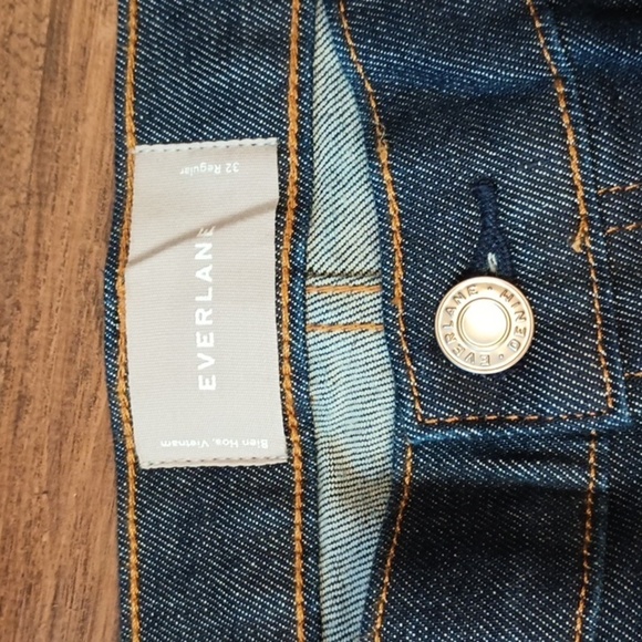 Everlane Dark Wash Cotton Straight Leg Blue Jeans PP - Picture 2 of 4
